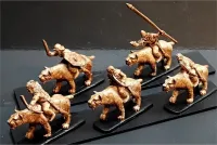 Barbarian Cavalry with Bows on Sabre Tooths (16 figures)