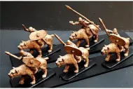 Barbarian Cavalry with Spears & Shields on Sabre Tooths (16 figures)