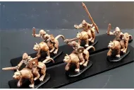 Barbarian Cavalry with Swords & Shields on Mountain Lions (16 figures)