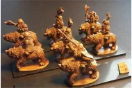 Dwarian Bear Cavalry with Axes and Shields (16 figures)