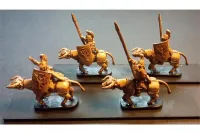 Legian Cavalry with Spears & Shields on Heavily Armored Bulls (16 figures)