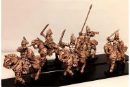 Vampirian Cavalry with Swords & Shields on Lightly Armored Horses (16 figures)