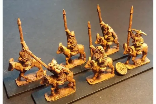 Dwarian Ram Cavalry with Spear and Shields (16 figures)
