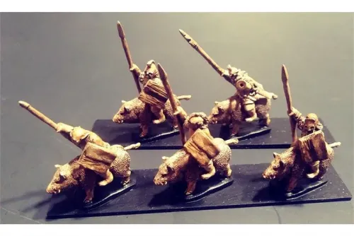 Orcian Boar Cavalry with Spears & Shields (16 figures)