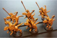 Scalian Cavalry Spears and Shields on Unarmored Chameliex (16 figures)