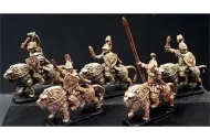 Legian Cavalry with Swords & Shields on Armored Lions (16 figures)
