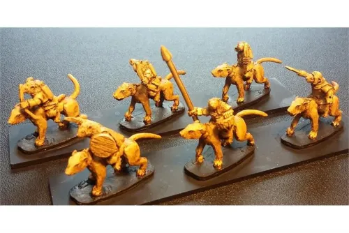 Vermian Cavalry with Bows on Unarmored Ratweillers (16 figures)